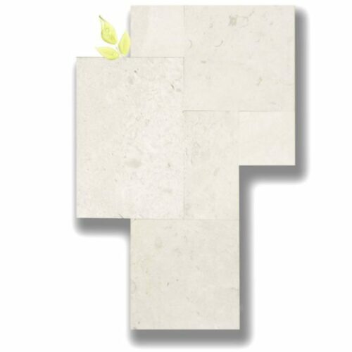 Freska Limestone Tile Versailles Pattern Unfilled Brushed Eased Edge White Gray Indoor Floor Wall Backsplash Tub Shower Vanity QDIsurfaces 600x600