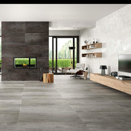 1 ACIER White 24x48 porcelain floor wall tile QDI Surfaces product room scene 800x800 1