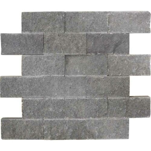 Black Basalt Split Face Tile 2x4 Black Gray Indoor Outdoor Wall Backsplash Tub Shower Vanity QDIsurfaces