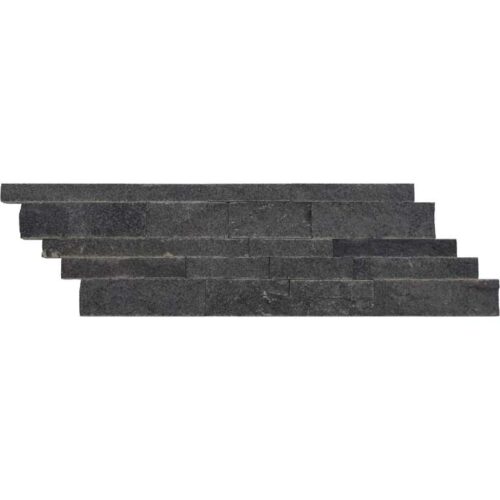 Black Basalt Split Face Tile Z Pattern Black Gray Indoor Outdoor Wall Backsplash Tub Shower Vanity QDIsurfaces