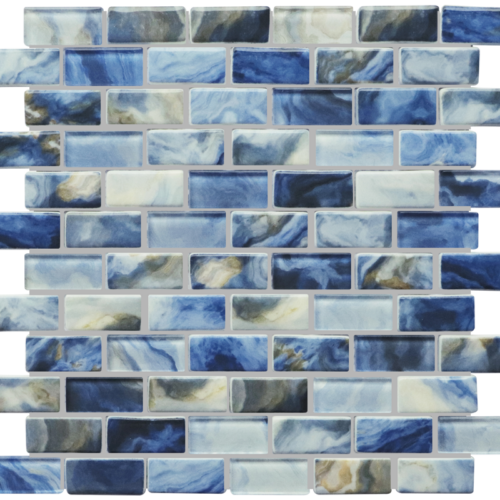 TROPICAL ARUBA 1x2 Glass Mosaic Tile QDI Surfaces 2