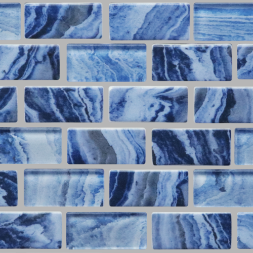 TROPICAL SEYCHELLES 1x2 Glass Mosaic Tile QDI Surfaces 1