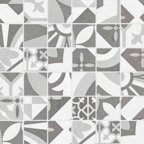 2 BOUQUET EIFFEL Mosaic Pattern 2x2 porcelain floor wall tile QDI Surfaces product image 800x800 1