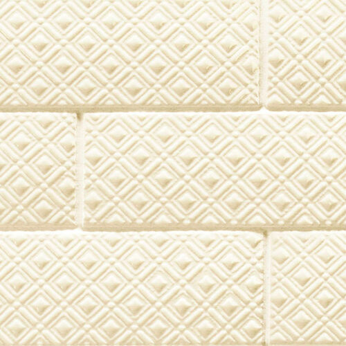 3 LONDON Camden Bone Deco 3x8.7 ceramic wall tile QDI Surfaces product close up 800x800 1