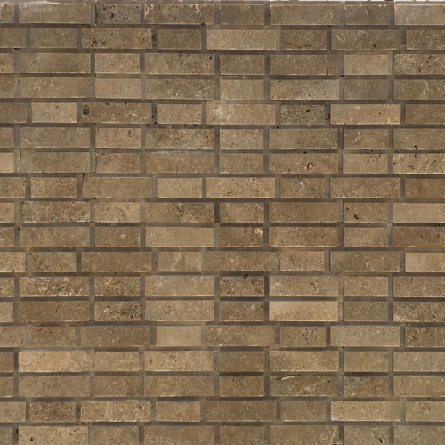 QDI Noce Brick Pattern 6x20 Travertine Split-face Mosaic Tile