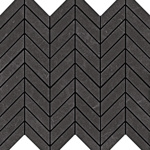 Absolute Slate 14x16 herringbone mosaic tile black QDI Surfaces 3