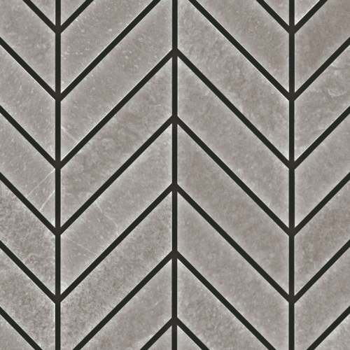 Absolute Slate 14x16 herringbone mosaic tile grey QDI Surfaces 1