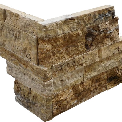 Alpine 3-Size Corner Piece Travertine Split-face Mosaic Tile