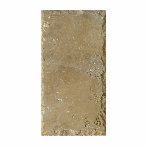 Ancient Castle Travertine Paver 6x12 Unfilled Brushed Chiseled Brown Tan Beige Cream Gray White Outdoor Floor Wall Pool Patio Backyard