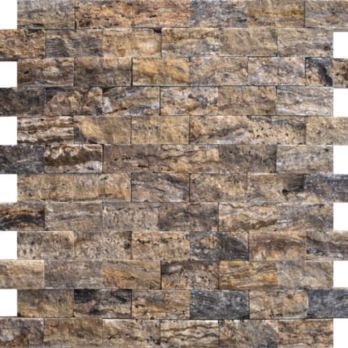 Alpine 1"x2" Travertine Split-face Mosaic Tile