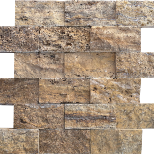 Alpine 2"x4" Travertine Split-face Mosaic Tile