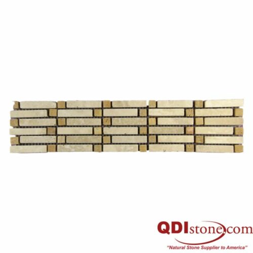 BD Bellis Travertine Border Tile 2x12 Tumbled Tan Brown Beige Cream Indoor Wall Backsplash Tub Shower Vanity QDIsurfaces.jpg