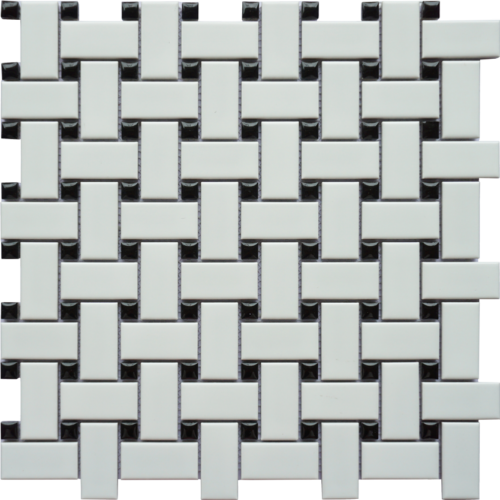 Basketweave White Black