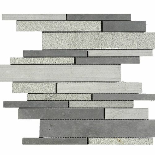 Black Basalt Mosaic Tile Deco Strip Honed Gray Indoor Floor Wall Backsplash Countertop Tub Shower Vanity QDIsurfaces