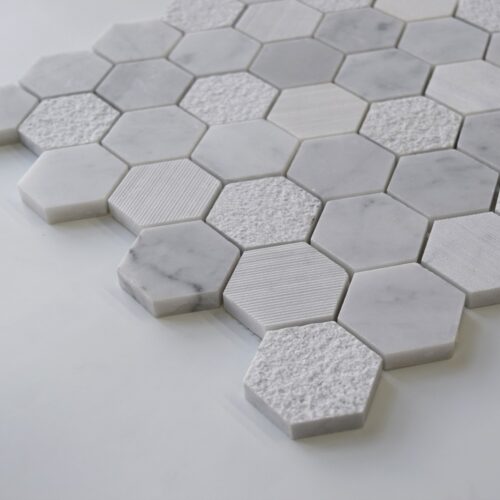 CARRARA Hexagon Honed Marble Mosaic Tile