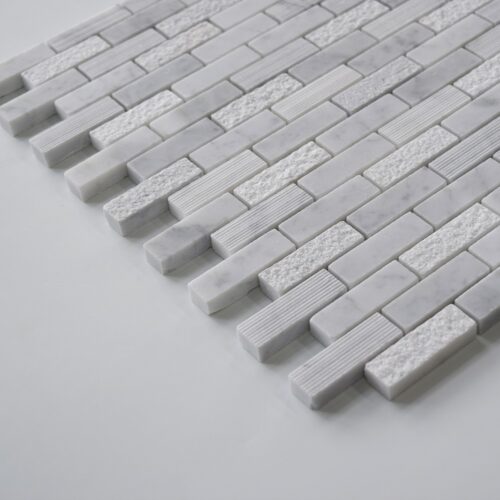 CARRARA 5/8"x2" Honed Marble Mosaic Tile