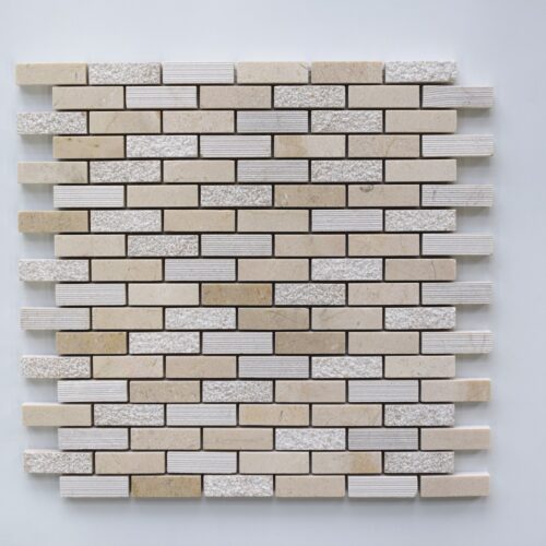 Crema Marfil 5/8"x2" Honed Marble Mosaic Tile