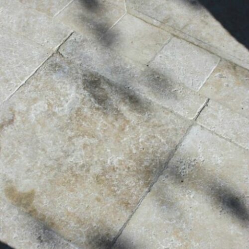 English Walnut Travertine Paver 6x6 Tumbled 2 Beige Cream Tan Brown White Gray Outdoor Floor Wall Pool Patio Backyard Tub Shower Vanity