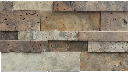 Fantastico 3-Size Stack Stone Travertine Split-face Mosaic Tile