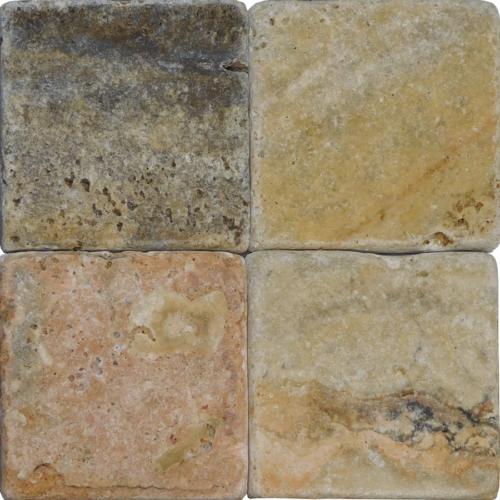 Fantastico 4x4 Tumbled Travertine Mosaic Tile