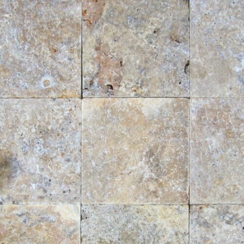 Fantastico Classic Travertine Paver 12x12 Tumbled Beige Cream Tan Brown White Gray Outdoor Floor Wall Pool Patio Backyard Tub