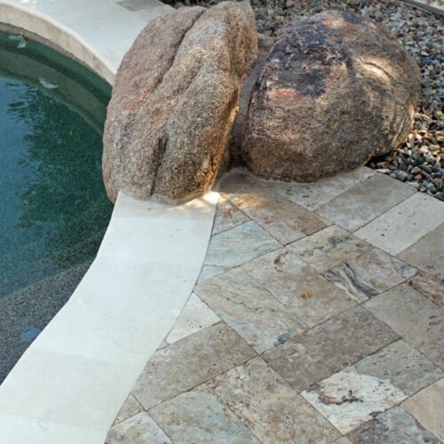 Fantastico Classic Travertine Paver 6x12 Tumbled 14 Beige Cream Tan Brown White Gray Outdoor Floor Wall Pool Patio Backyard Tub Shower