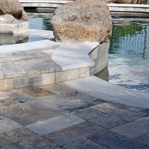 Fantastico Classic Travertine Paver 6x12 Tumbled 15 Beige Cream Tan Brown White Gray Outdoor Floor Wall Pool Patio Backyard Tub Shower