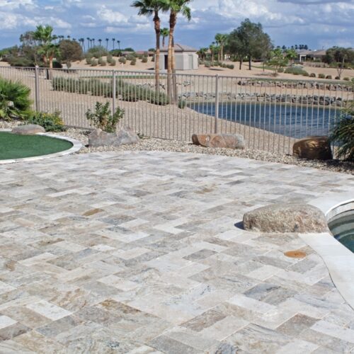 Fantastico Classic Travertine Paver 6x12 Tumbled 5 Beige Cream Tan Brown White Gray Outdoor Floor Wall Pool Patio Backyard Tub Shower