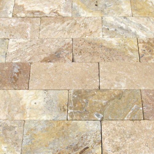 Fantastico Classic Travertine Paver 6x12 Tumbled Beige Cream Tan Brown White Gray Outdoor Floor Wall Pool Patio Backyard Tub Shower