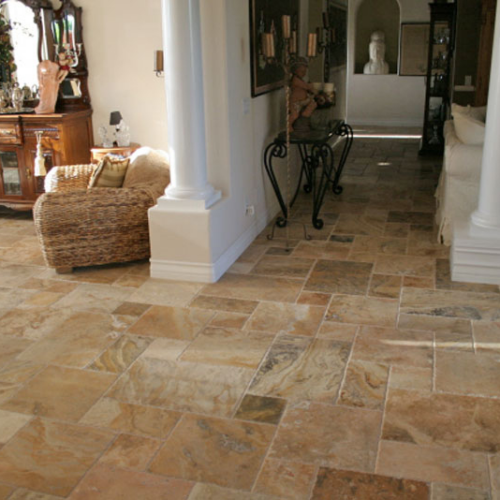 Fantastico Versaille Pattern Travertine Brushed and Chiseled Tile