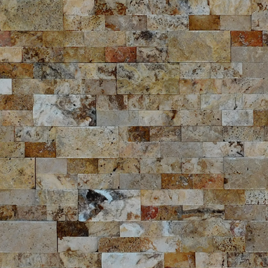 Fantastico 2-Size Travertine Split-face Mosaic Tile