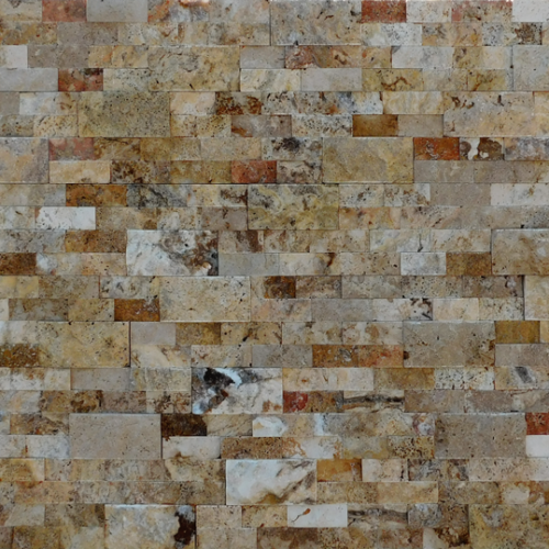 Fantastico 2-Size Travertine Split-face Mosaic Tile