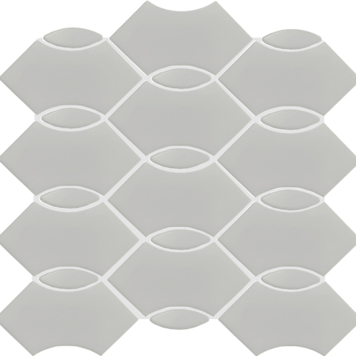 GREY MATTE WAVE Porcelain Mosaic Tile QDI Surfaces 2