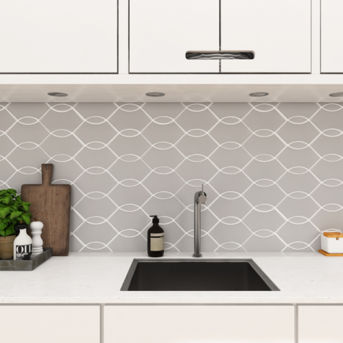 GREY MATTE WAVE Porcelain Mosaic Tile QDI Surfaces 5