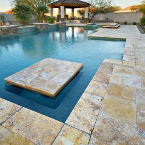 Gold Travertine Paver Versailles Pattern Tumbled 11 Tan Brown Beige Cream Yellow Gold Outdoor Floor Wall Pool Patio Backyard Tub Shower Vanity.jpg