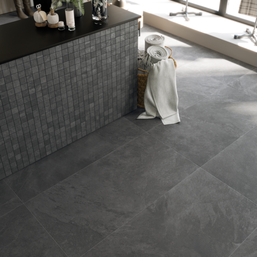 IMPACT Graphite 24x48 Rectified Porcelain Floor Wall Tile QDI Surfaces 3