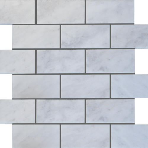 Lusso Carrara 2x4 Marble Polished Mosaic Tile