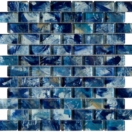 MONET Sirens Breeze 1x2 Glass Mosaic Tile QDI Surfaces 1