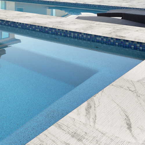 Marvel Pro Statuario Turndown Porcelain Pool Coping