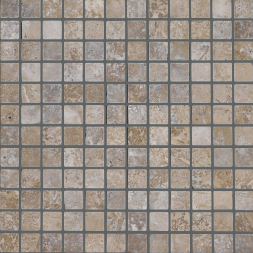 QDI Noce 1x1 Travertine Filled & Honed Mosaic Tile