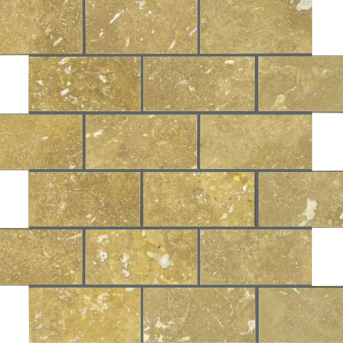 QDI Noce 2x4 Travertine Filled & Honed Mosaic Tile