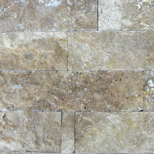 Noce Travertine Split Face Tile Beige Cream Tan Brown Gray White Indoor Outdoor Wall Backsplash Tub Shower Vanity QDIsurfaces