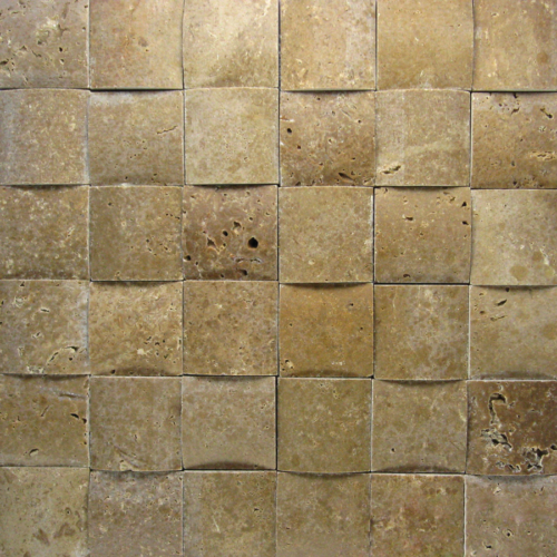 QDI Noce 2x2-3D Travertine Unfilled & Honed Mosaic Tile