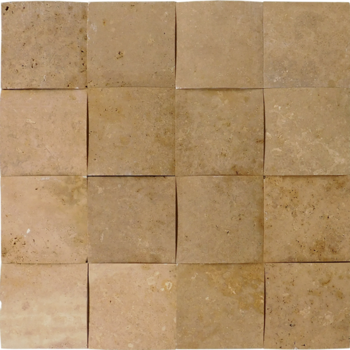 QDI Noce Travertine Tile 4x4 3-D Unfilled Honed