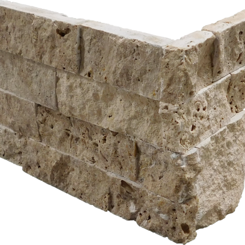 QDI Noce 2-Size Corner Piece Travertine Split-face Mosaic Tile