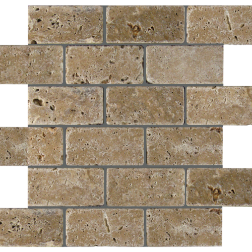 QDI Noce 2x4 Travertine Tumbled Mosaic Tile