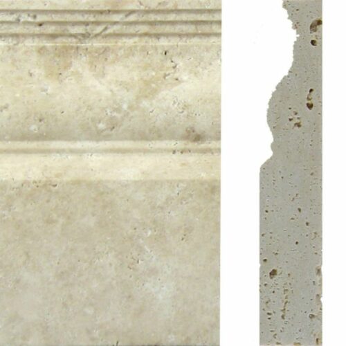 Nysa Travertine Trim Tile 4x12 Baseboard Tile Honed Beige Cream Indoor Wall Backsplash Tub Shower Vanity QDIsurfaces