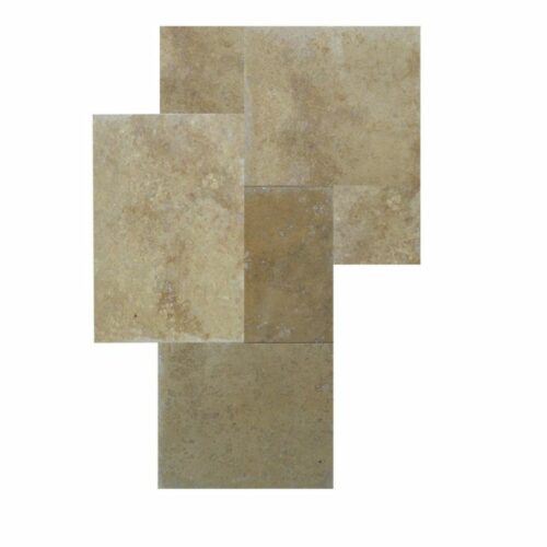 QDI Noce Travertine Tile Versailles Pattern Fillled Honed Beige Cream Tan Brown Gray White Floor Wall Backsplash Counter Tub Shower Vanity QDI