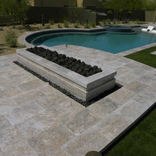 Silver Travertine Paver 16x24 Tumbled 10 Gray White Outdoor Floor Wall Pool Patio Backyard Tub Shower Vanity QDIsurfaces