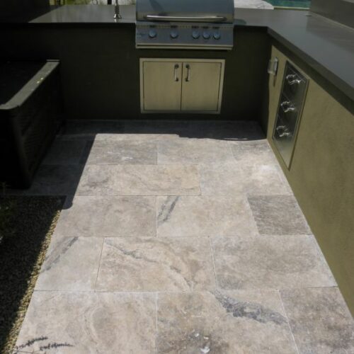 Silver Travertine Paver 16x24 Tumbled 11 Gray White Outdoor Floor Wall Pool Patio Backyard Tub Shower Vanity QDIsurfaces